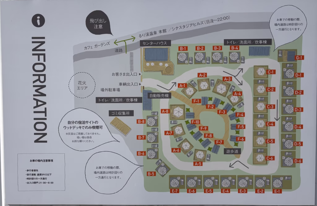 京都るり渓GLAXno案内板